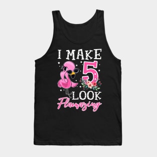 Kids I Make 5 Look Flamazing Flamingo Birthday T-Shirt Tank Top